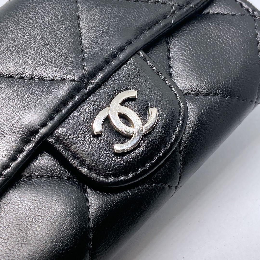 900 シャネル　ココマーク　６連キーケース　マトラッセ　黒