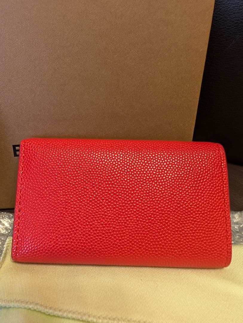 未使用 BURBERRY レザーキーケース レッド