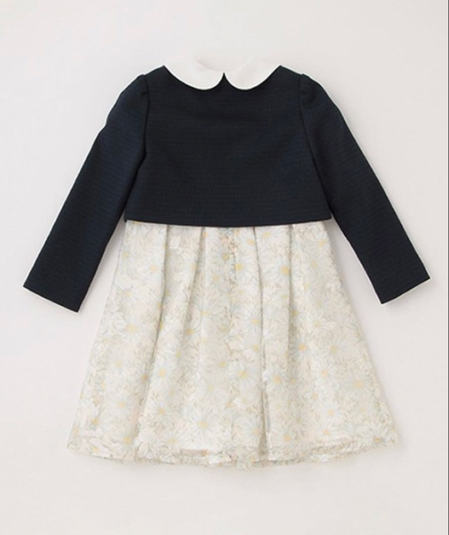 新品petit main◇プティマイン花柄ワンピース　ジャケットフォーマル120