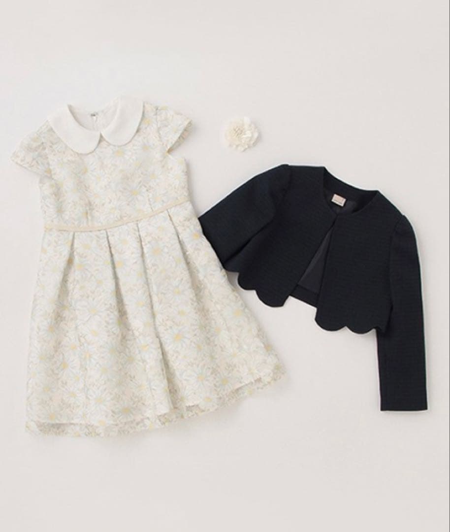 新品petit main◇プティマイン花柄ワンピース　ジャケットフォーマル120