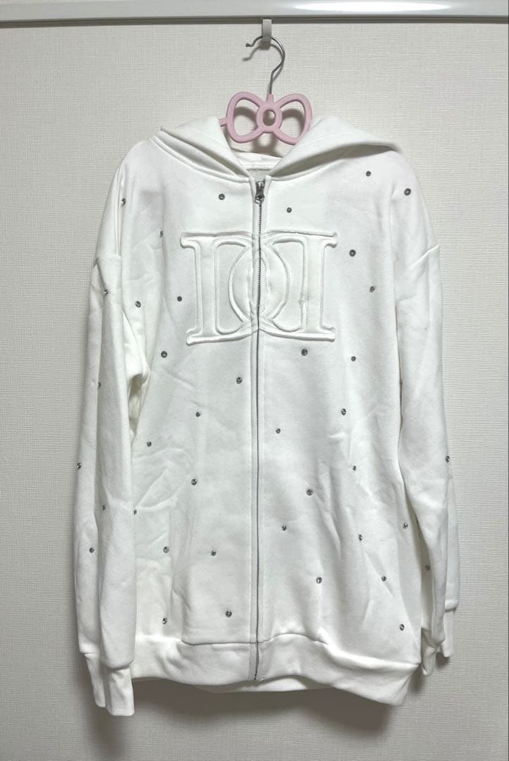 新品　ダーリッチDarich DDロゴビジュージップパーカー　ホワイトF