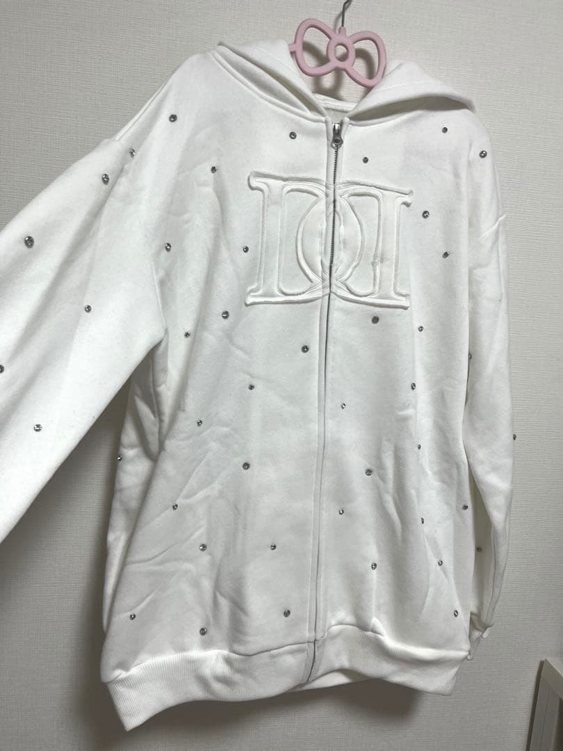 新品　ダーリッチDarich DDロゴビジュージップパーカー　ホワイトF