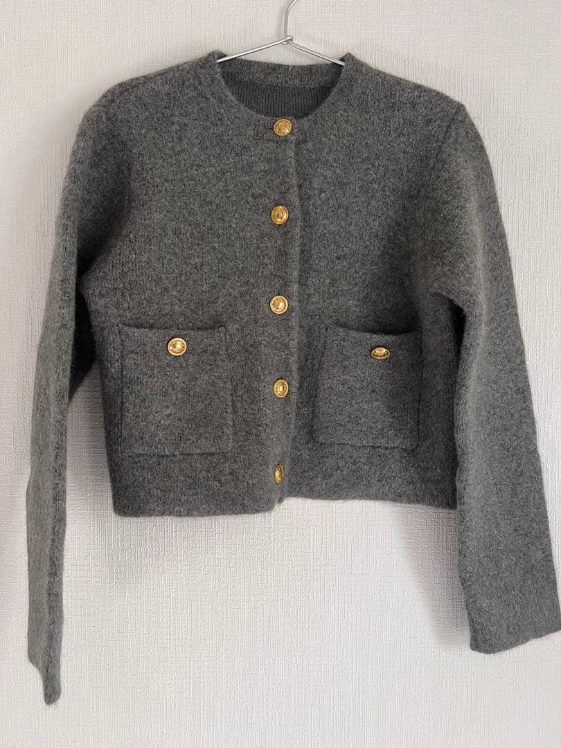 値下げ不可 anuans ラクーンブレンドノーカラーニットジャケット