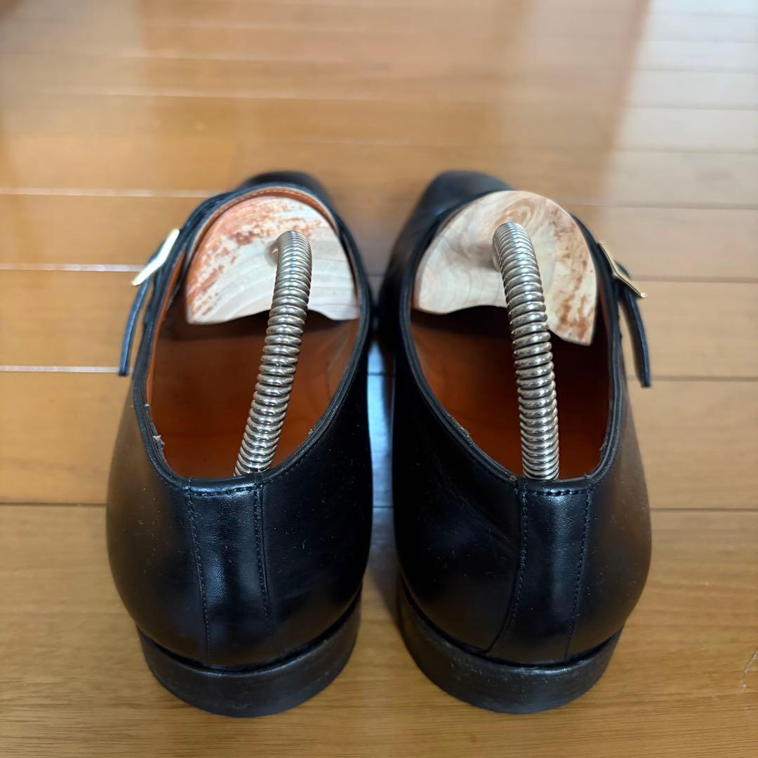 Santoni サントーニ 黒 シングルモンク モンクストラップ 革靴