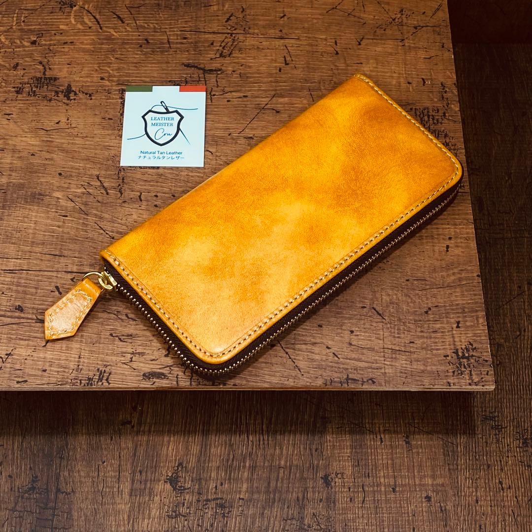 サドルレザー ラウンドファスナー メンズ財布 長財布 本革 YKK