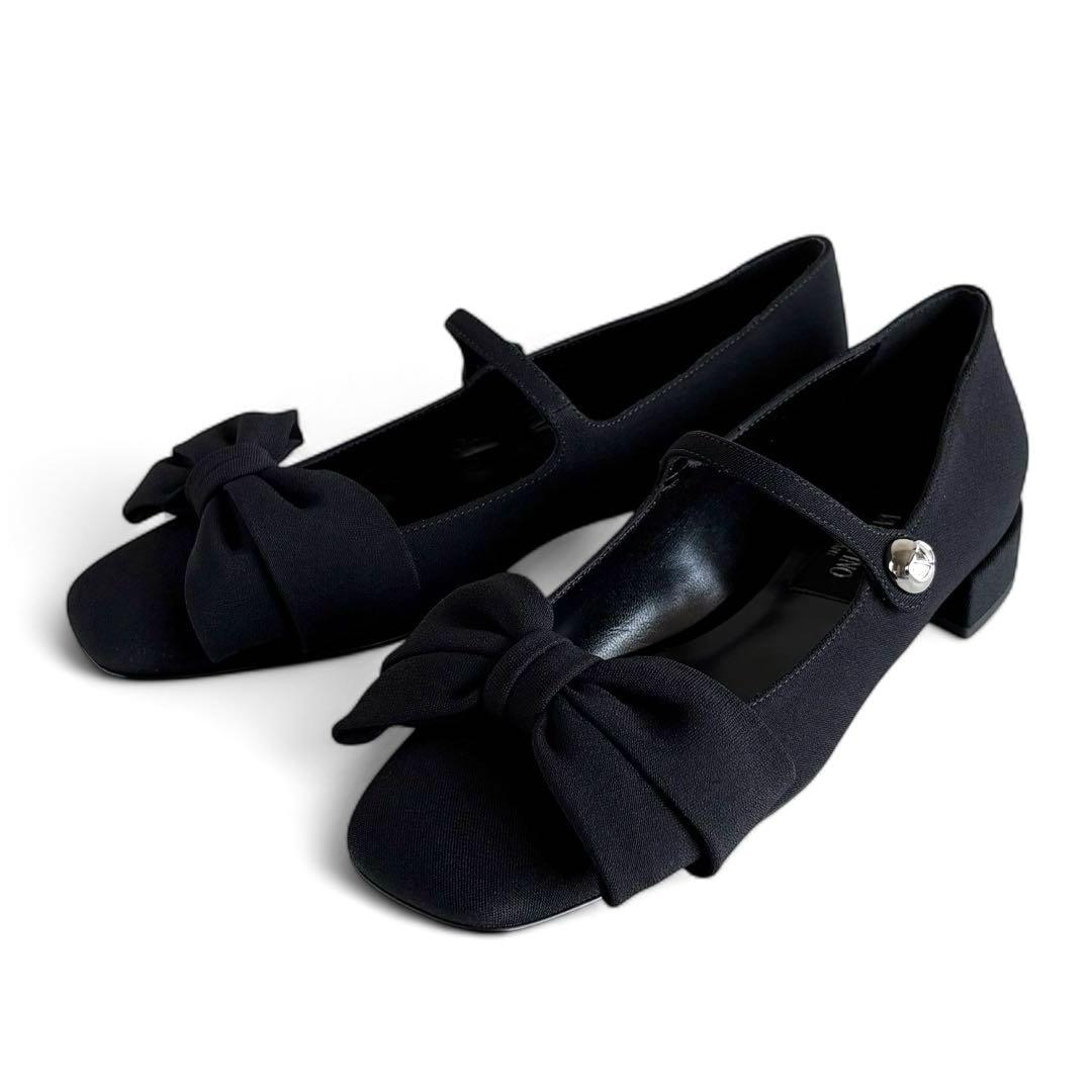 未使用 VALENTINO ボウジェーン クレープファブリック バレリーナ 現行