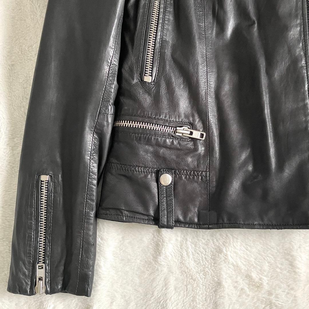 スワード Sword ラムレザー ライダースジャケット 42 ブラック