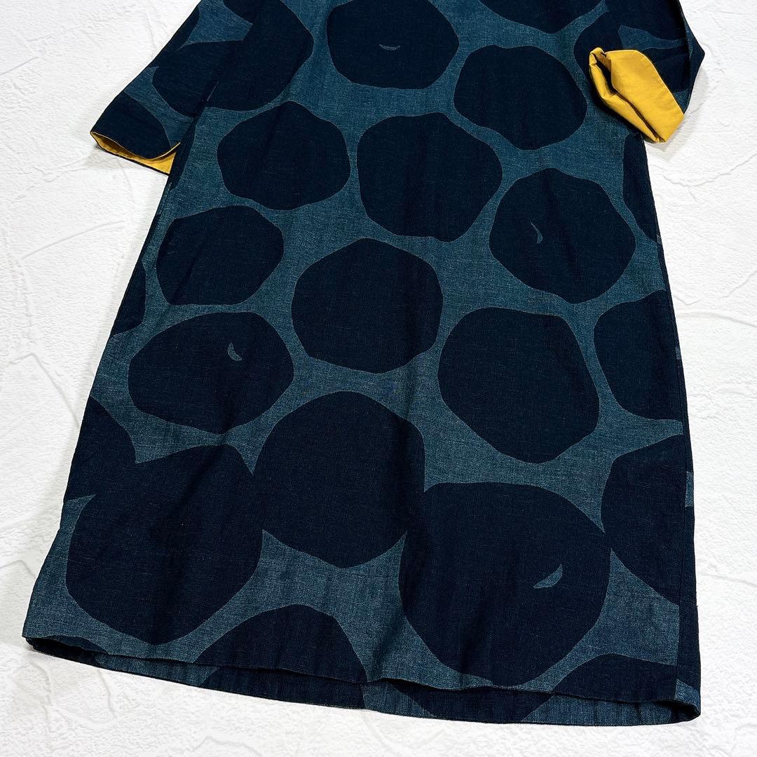 ✨美品✨パラスパレス　藍染め　ロングワンピース　総柄　コットン　日本製　F