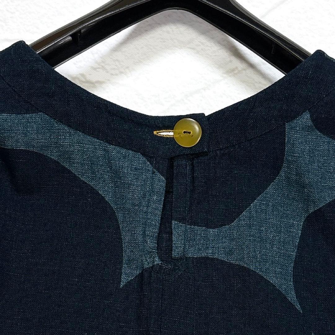 ✨美品✨パラスパレス　藍染め　ロングワンピース　総柄　コットン　日本製　F