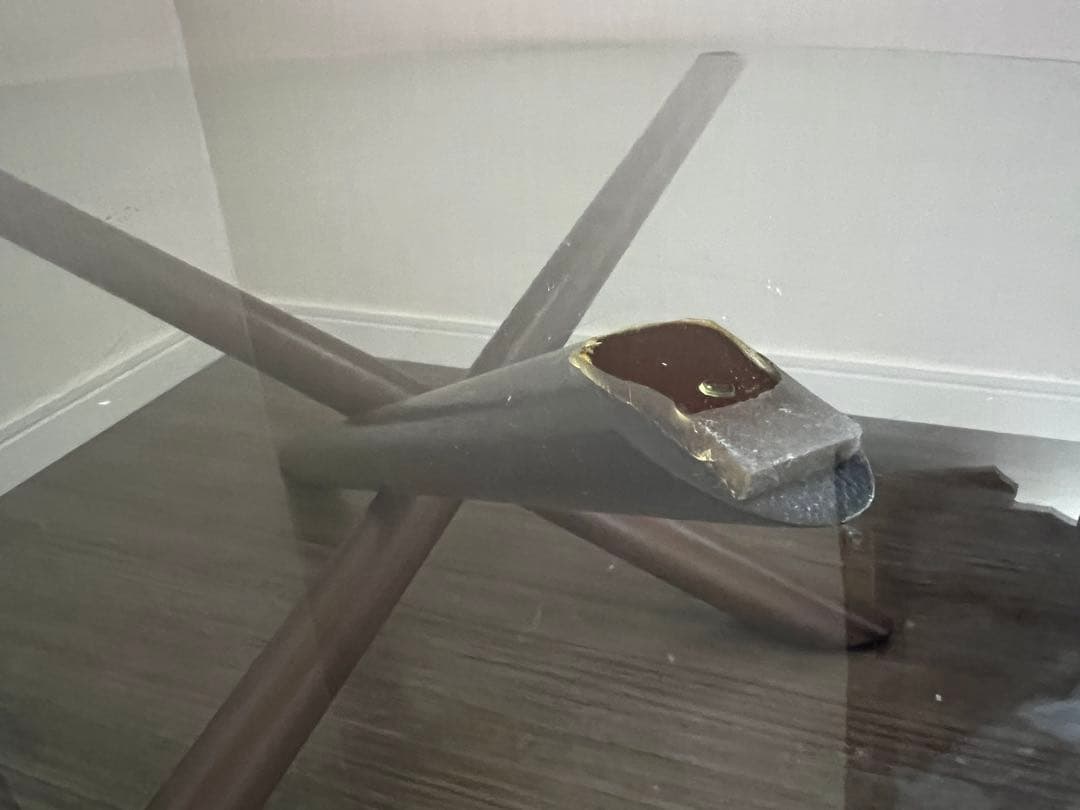 noce 円形ガラステーブル ダークブラウン