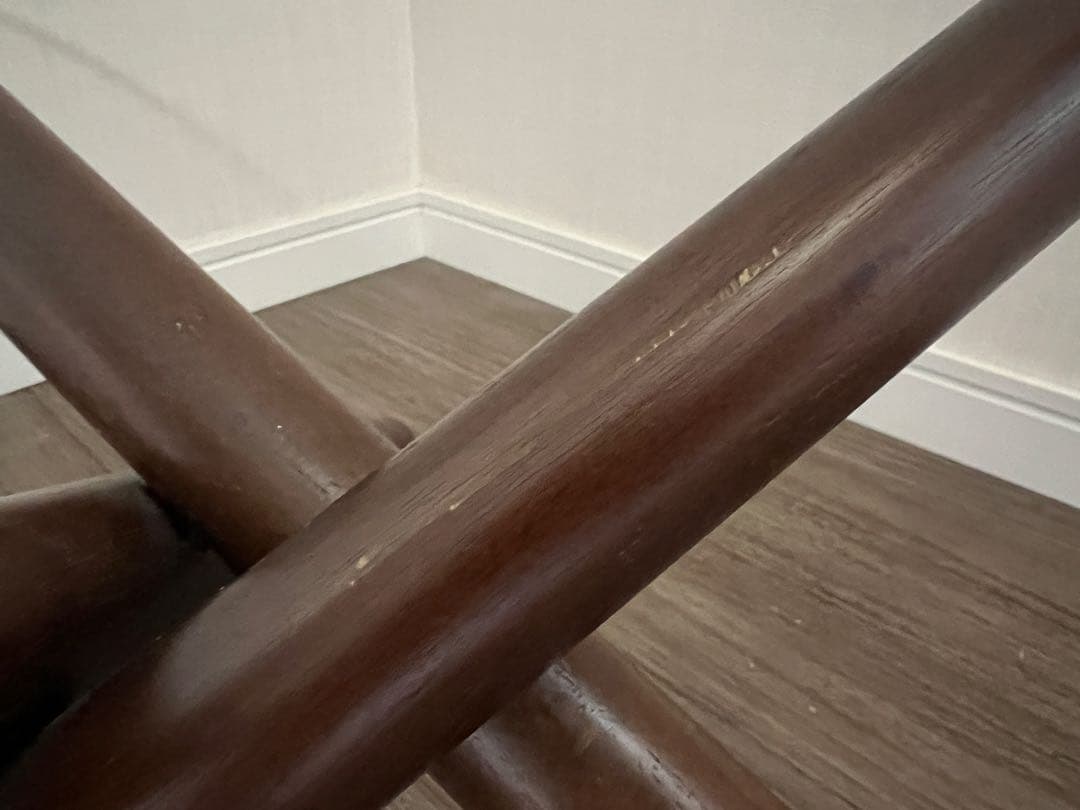 noce 円形ガラステーブル ダークブラウン