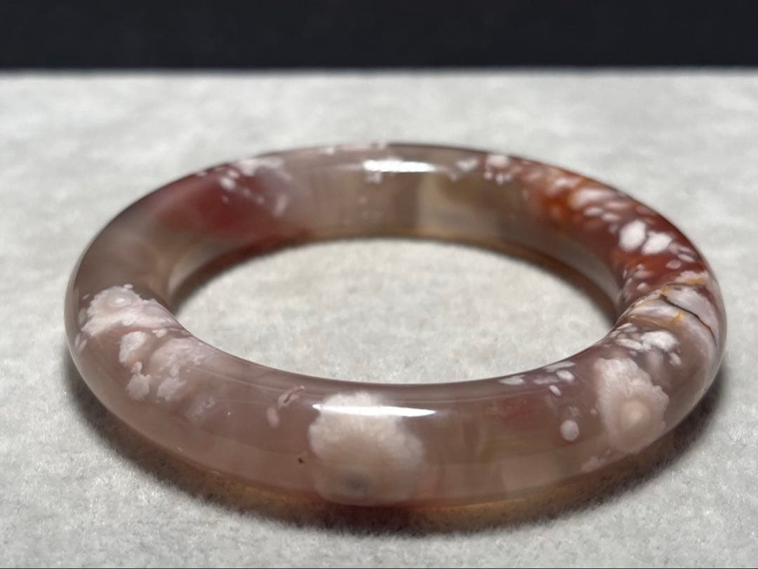 天然　桜瑪瑙バングル　54mm