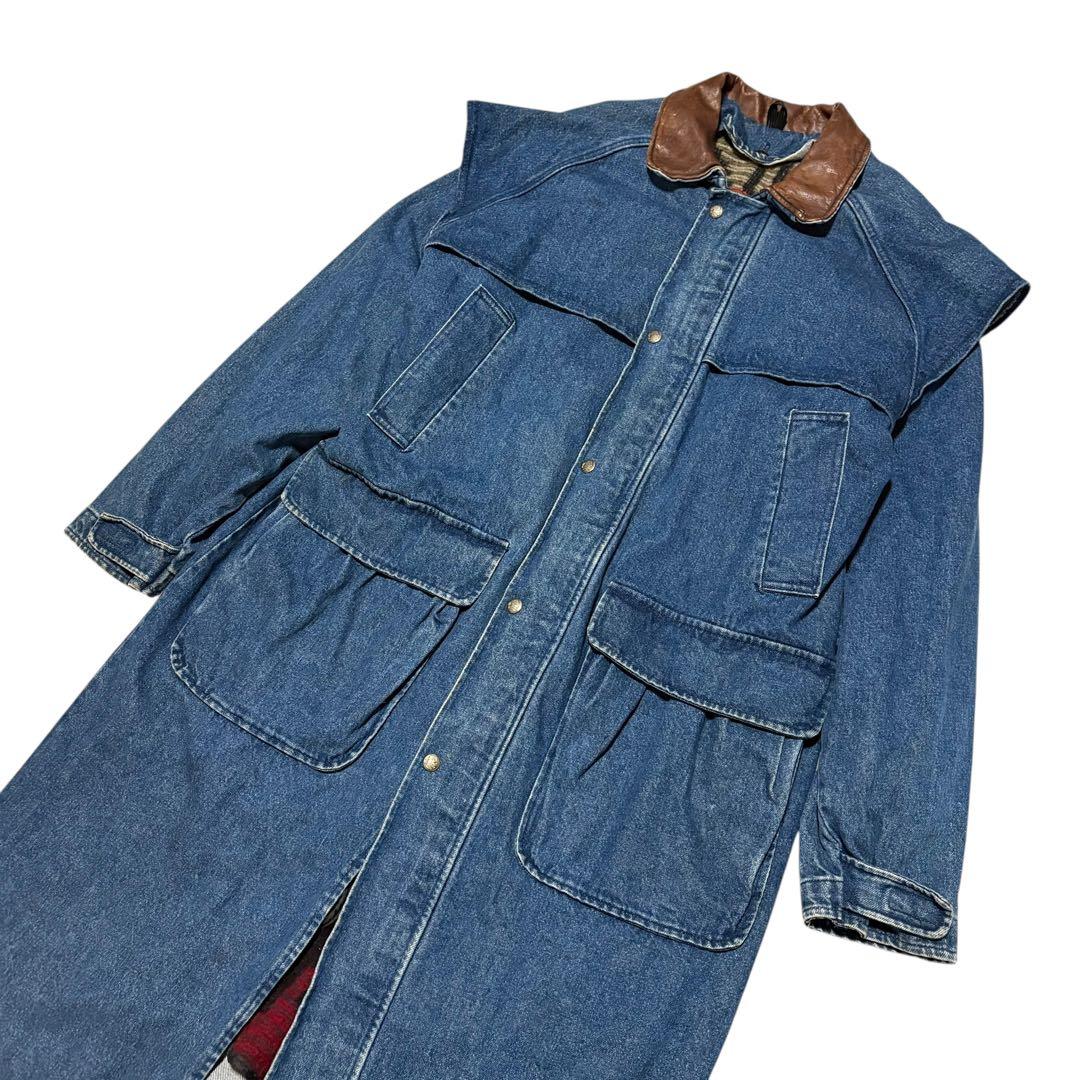 激レア 80s Woolrich デニムダスターコート 超ヘビーオンス USA製