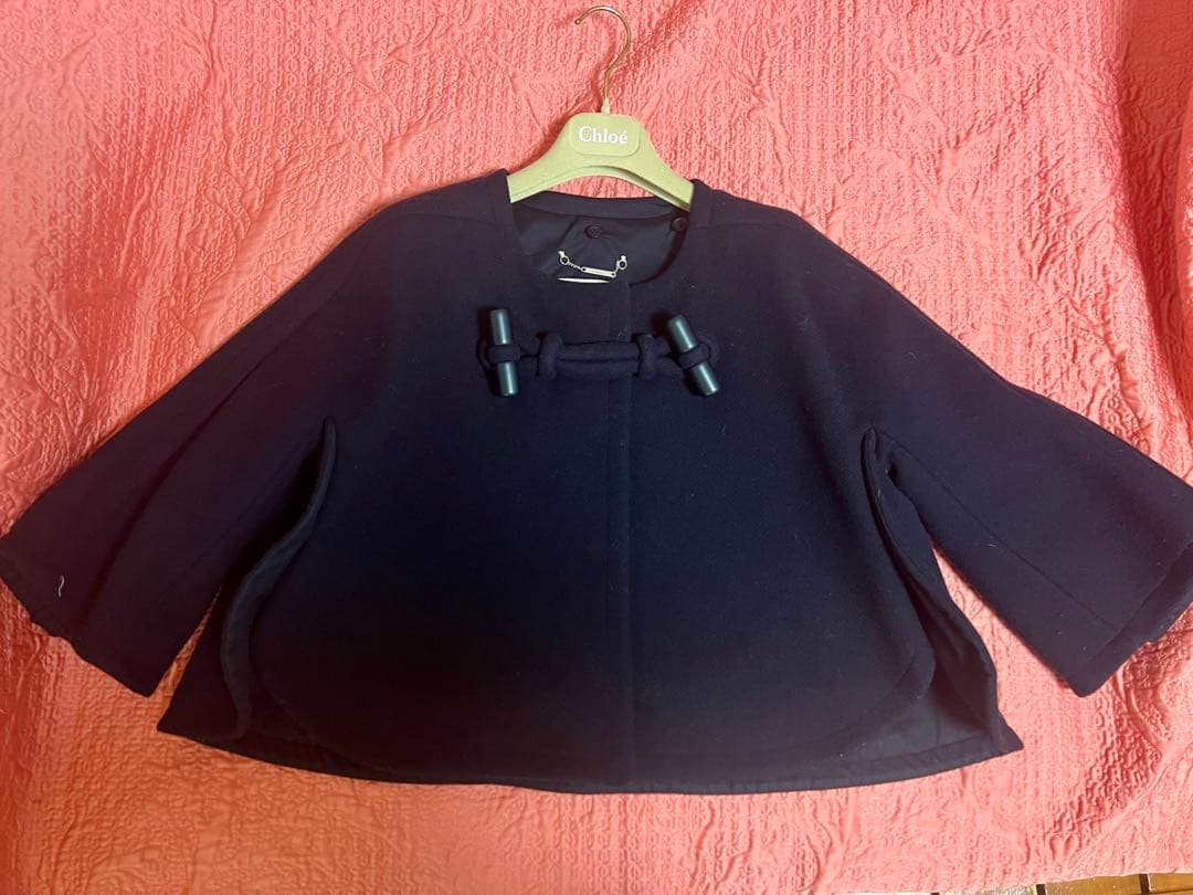 新品Chloeクロエ ケープコート ポンチョ ネイビー