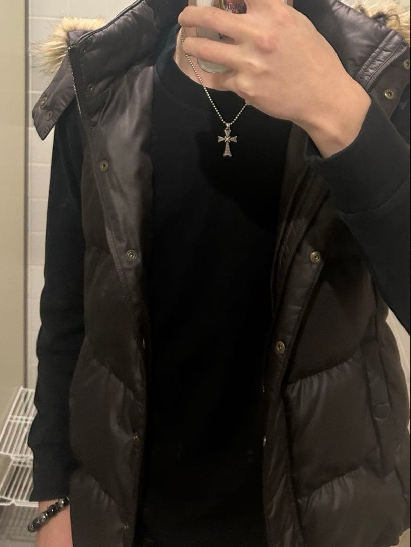 00s old GAP Y2K ファーダウンベスト 平成 グランジ ギャル男