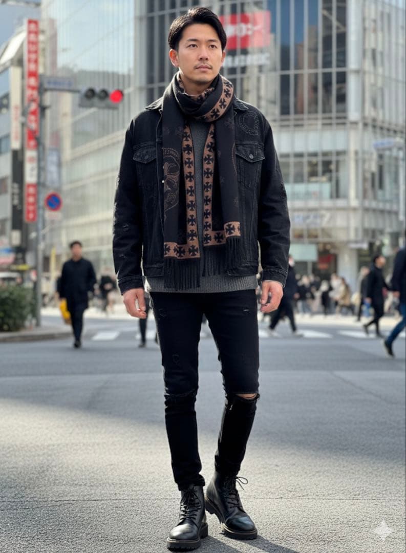 【土日限定特売日】 chクロス 超大判 ストール マフラー 新品 クロムハーツ