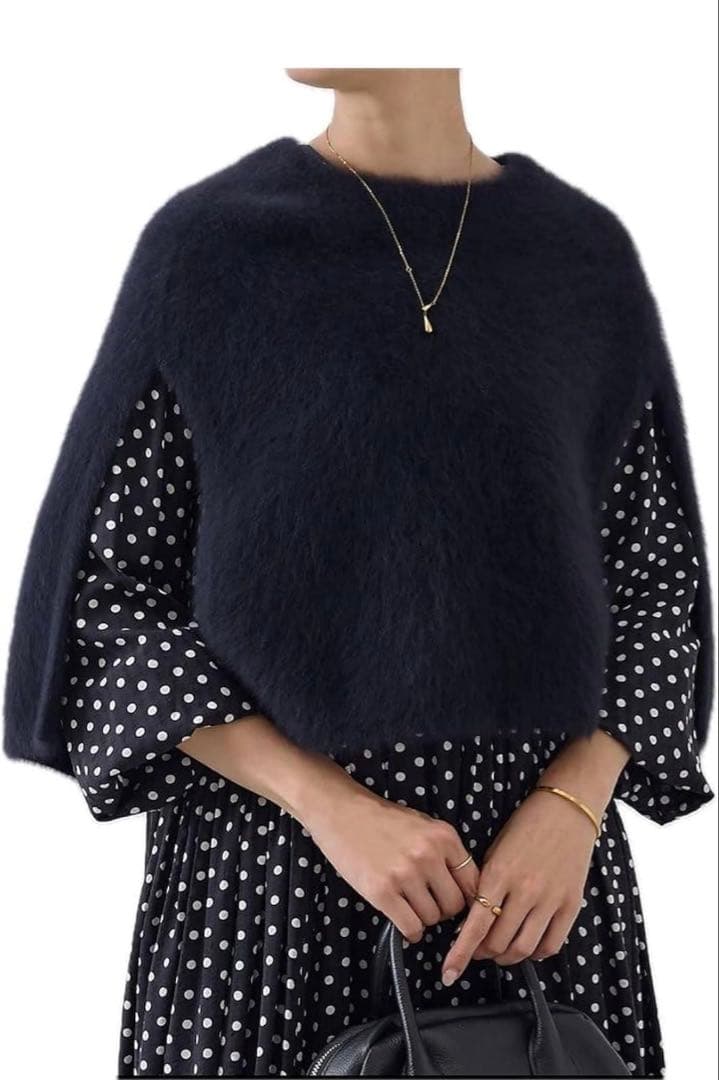 ビアズリー　ポンチョ　ネイビー