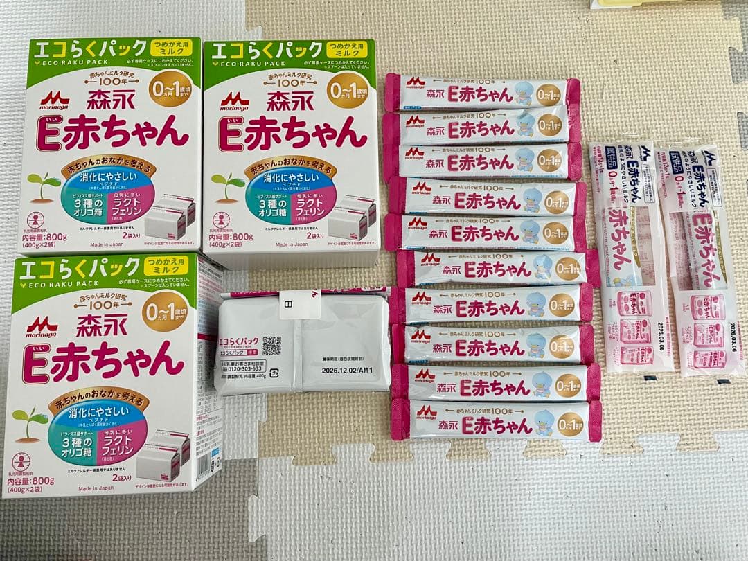 森永 E赤ちゃん 粉ミルク 800g×3箱 + 400g一袋+ スティック12本