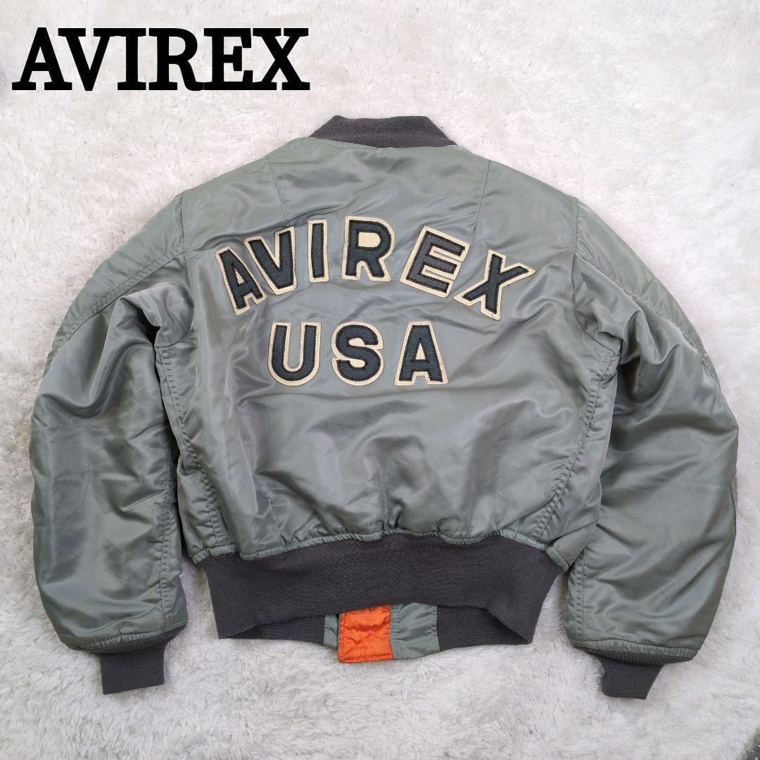 80s 90s USA製 AVIREX アーチロゴ flight jacket