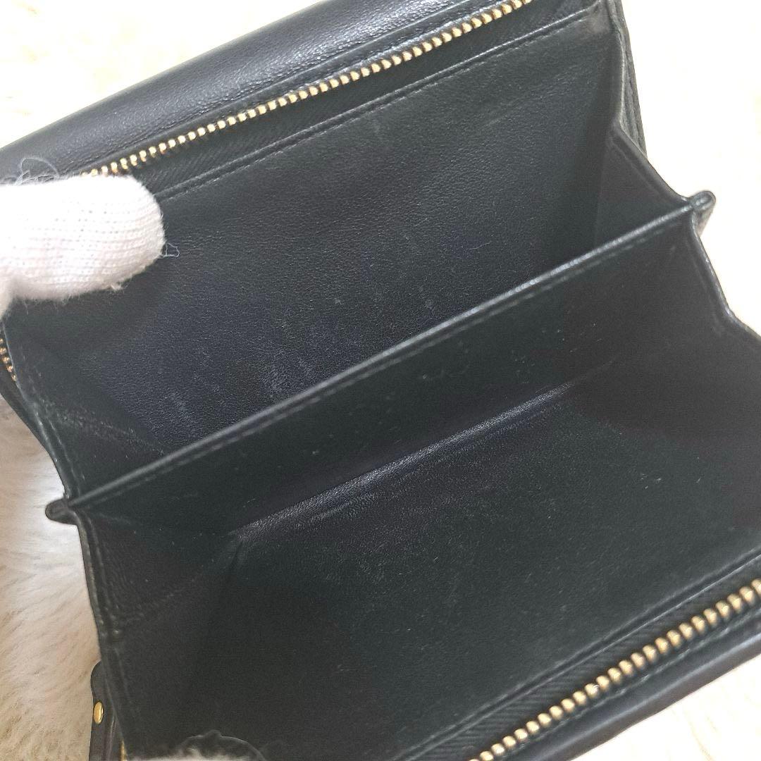 ✨極美品　箱あり✨ミュウミュウ　三つ折り　マトラッセ　キルティング　レザー