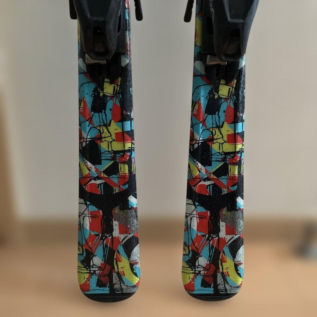 ELAN 130cm pinball ジュニア スキー板 サロモンストック付