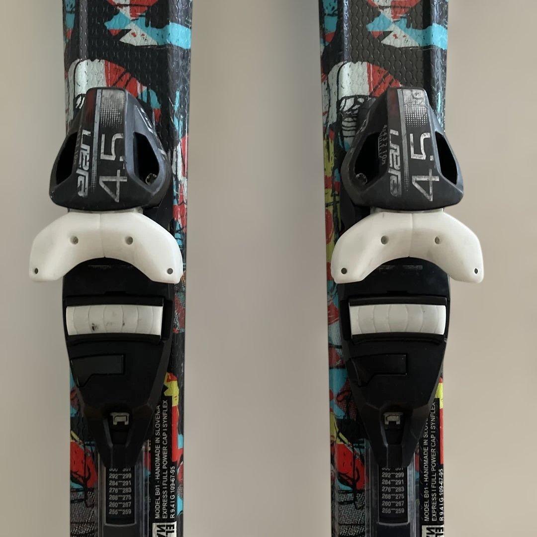 ELAN 130cm pinball ジュニア スキー板 サロモンストック付