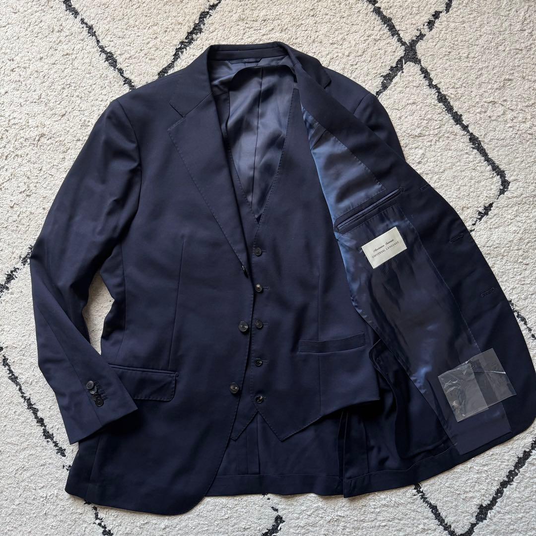 ユニバーサルランゲージ　カノニコ　スーツ　セットアップ　スリーピース　ネイビー