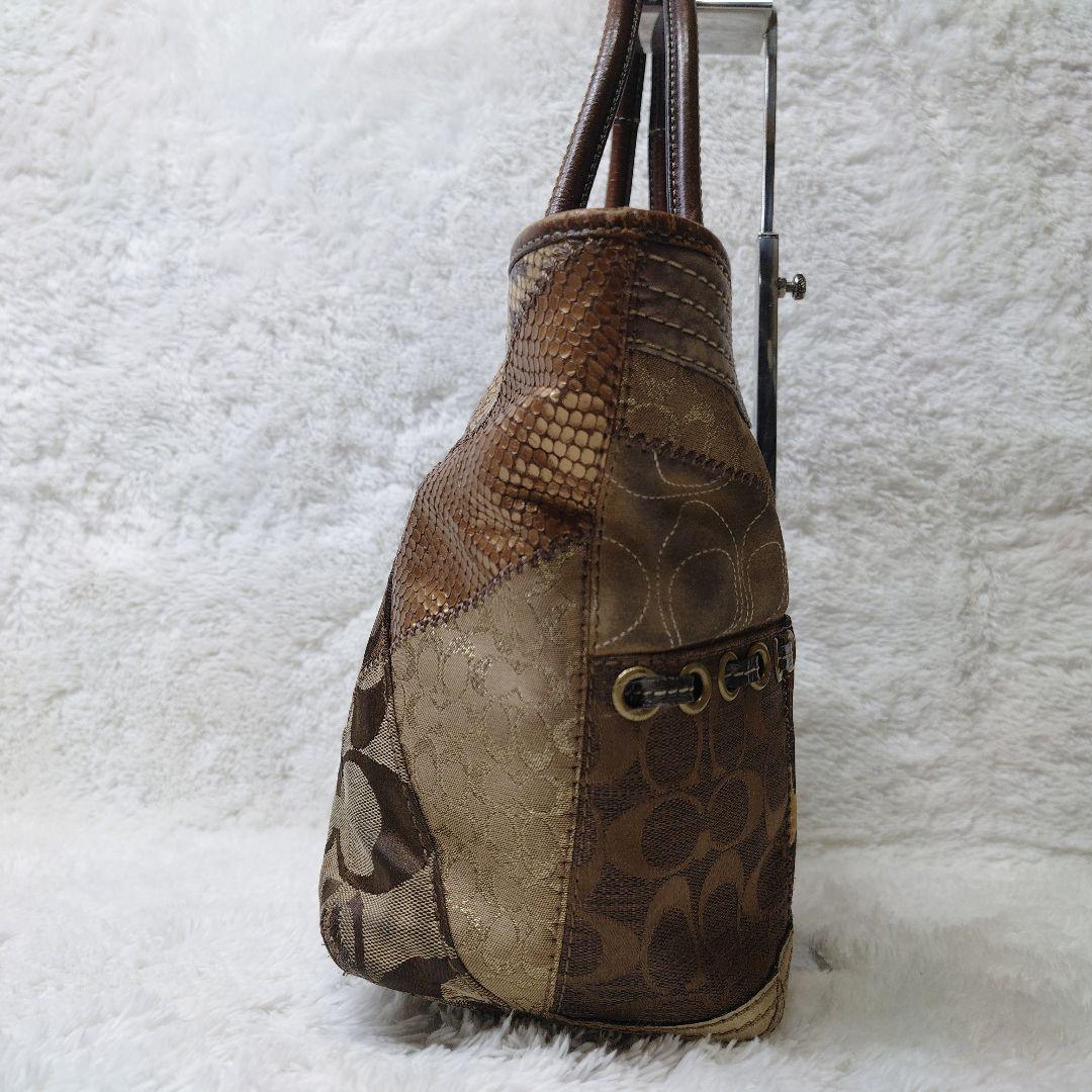 COACH コーチ トートバッグ ブリーカー　パッチワーク 異素材 シグネチャー