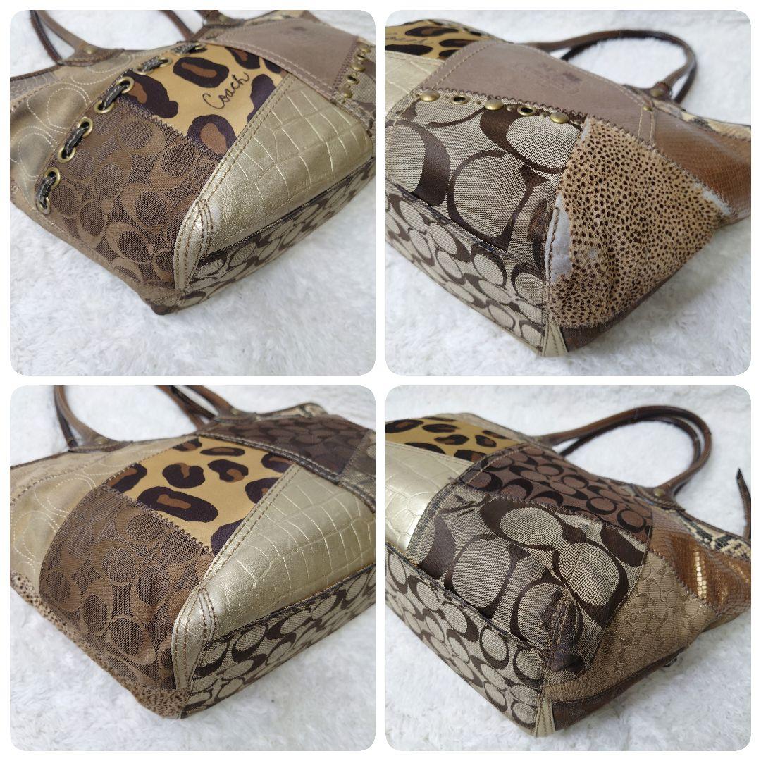 COACH コーチ トートバッグ ブリーカー　パッチワーク 異素材 シグネチャー