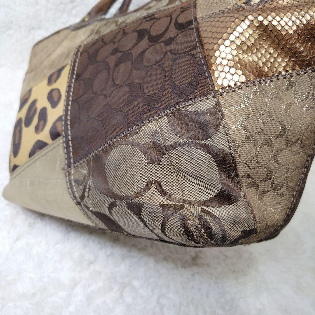 COACH コーチ トートバッグ ブリーカー　パッチワーク 異素材 シグネチャー