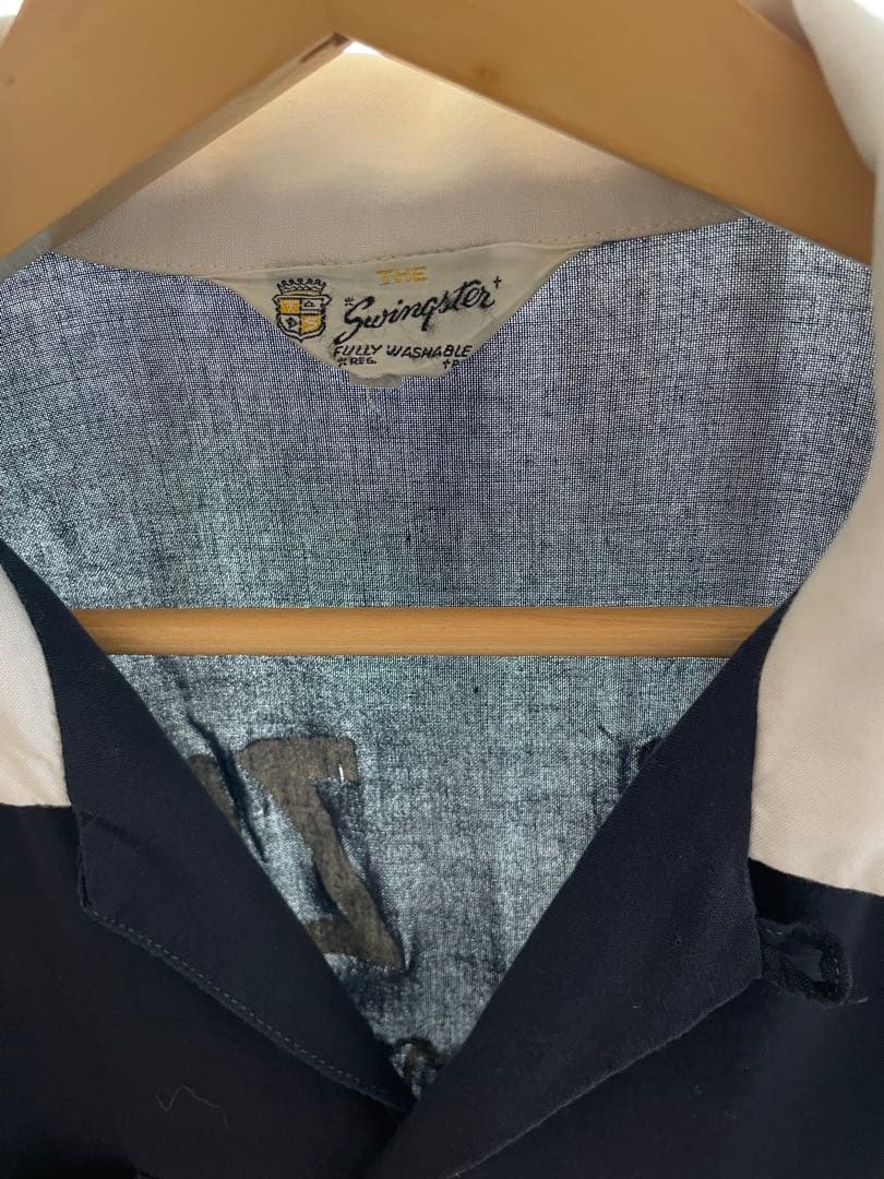 Swingster ボウリングシャツ ネイビー　50s60s ビンテージレーヨン