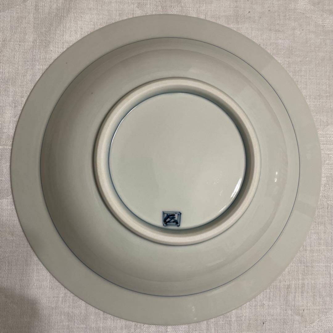 有田焼 染付 芙蓉手紋様 VOCマーク皿　口径22㎝ 3枚セット