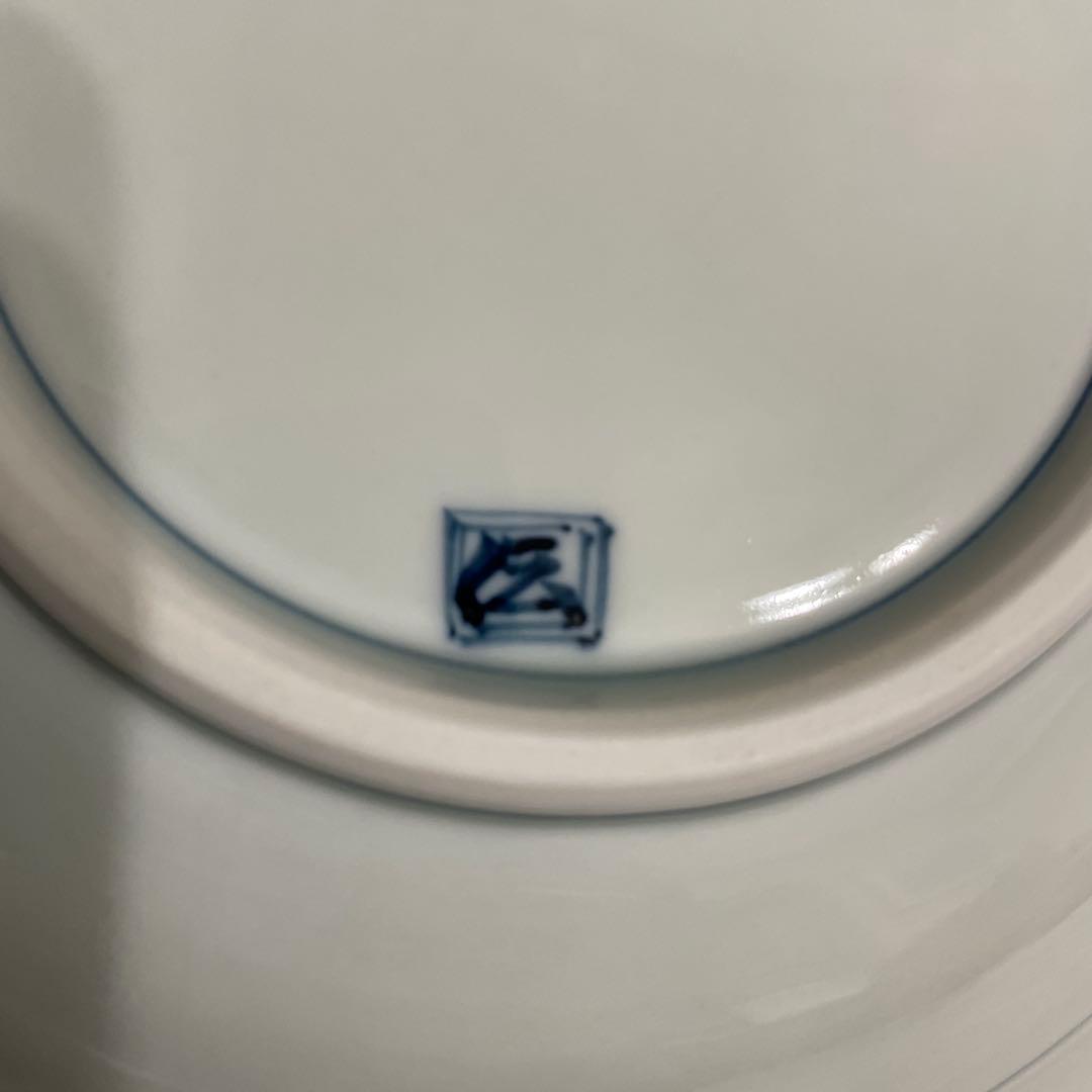 有田焼 染付 芙蓉手紋様 VOCマーク皿　口径22㎝ 3枚セット