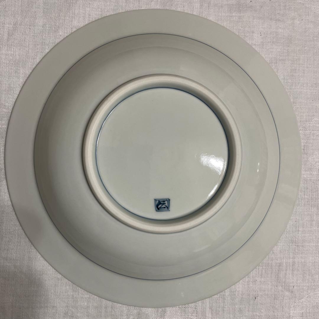 有田焼 染付 芙蓉手紋様 VOCマーク皿　口径22㎝ 3枚セット