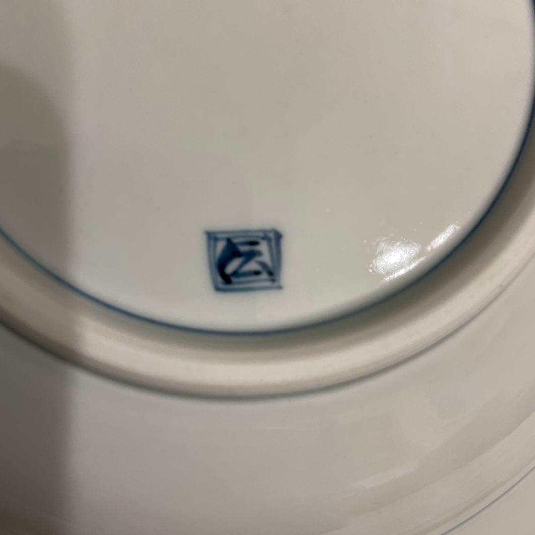 有田焼 染付 芙蓉手紋様 VOCマーク皿　口径22㎝ 3枚セット