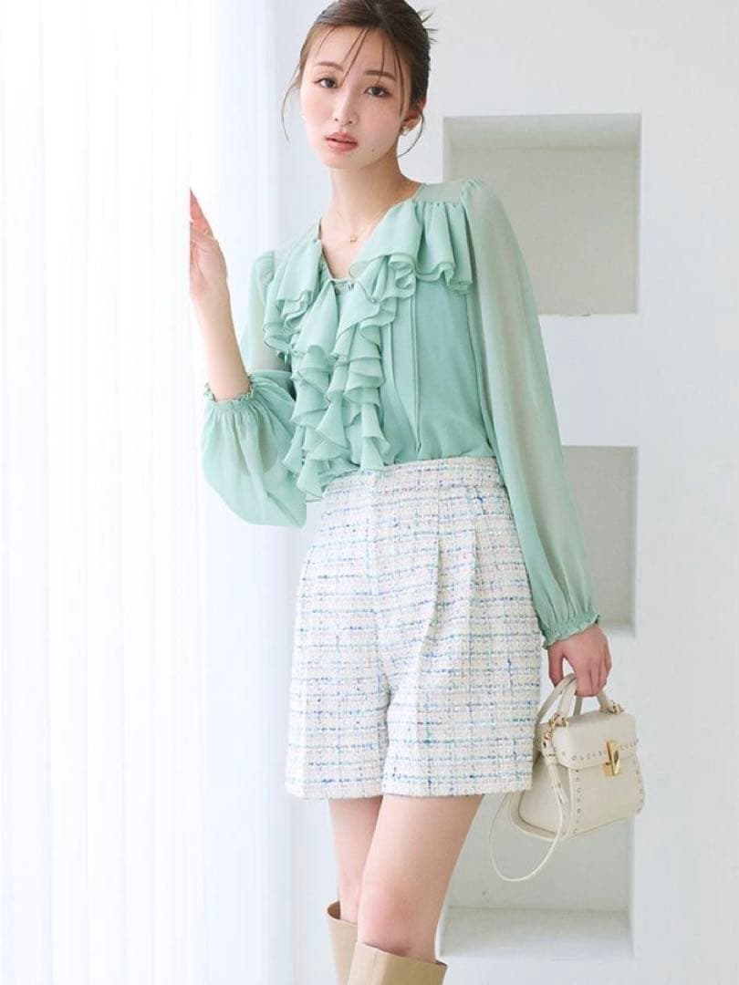 【美品】バリエーションタックショートパンツ MIX 36 セルフォード