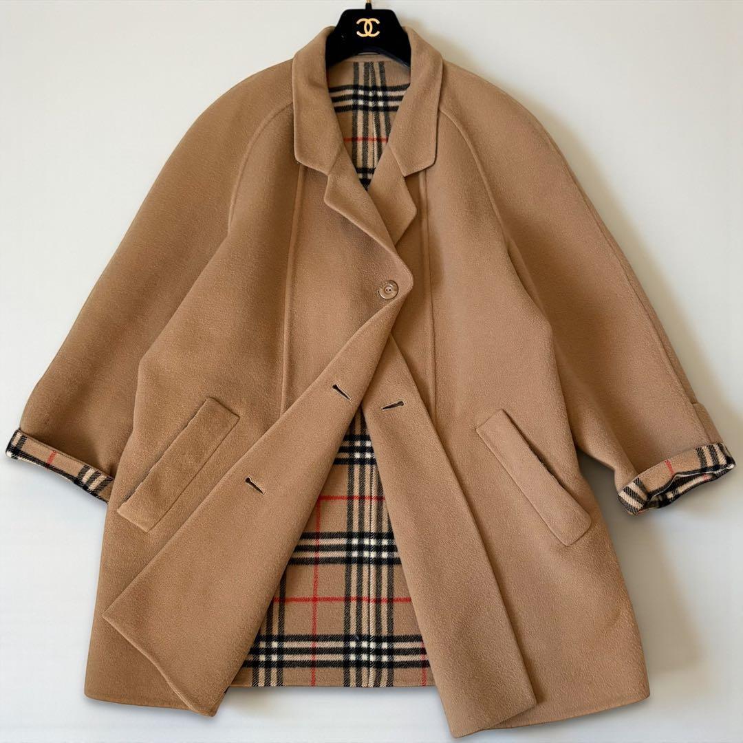 希少 バーバリーズ ダブルフェイス ノバチェック ウールコート L相当