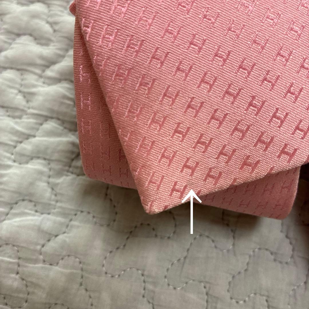 HERMES Hパターン ピンク ネクタイ