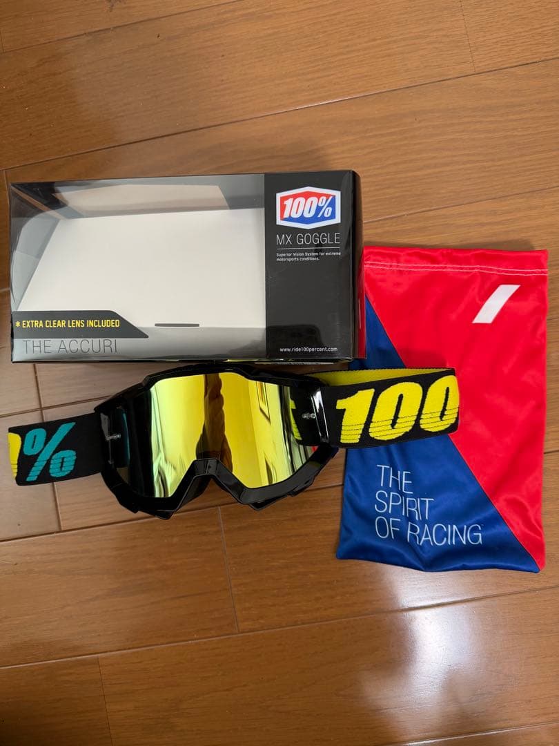 ✨極美品✨100% THE ACCRI ゴーグルゴールドミラー レンズ付き