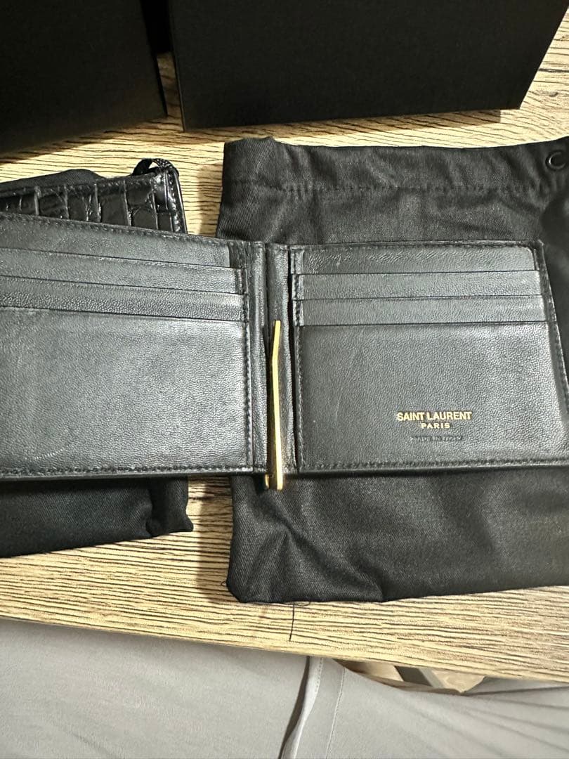 SAINT LAURENT クロコ型押しマネークリップ値下げ‼️