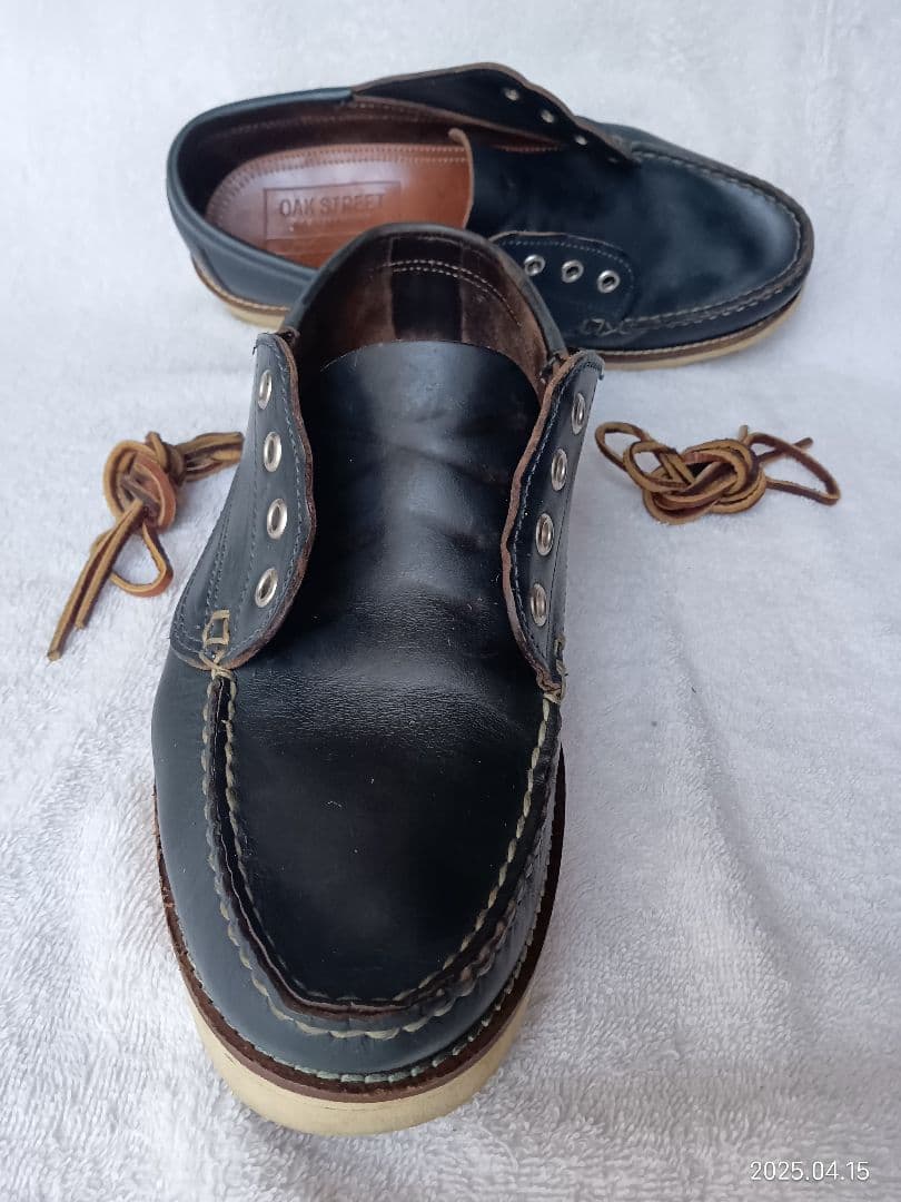 アメリカ製オークストリートブーツメーカーズ本革ネイビー8.5D26.5cm 中古