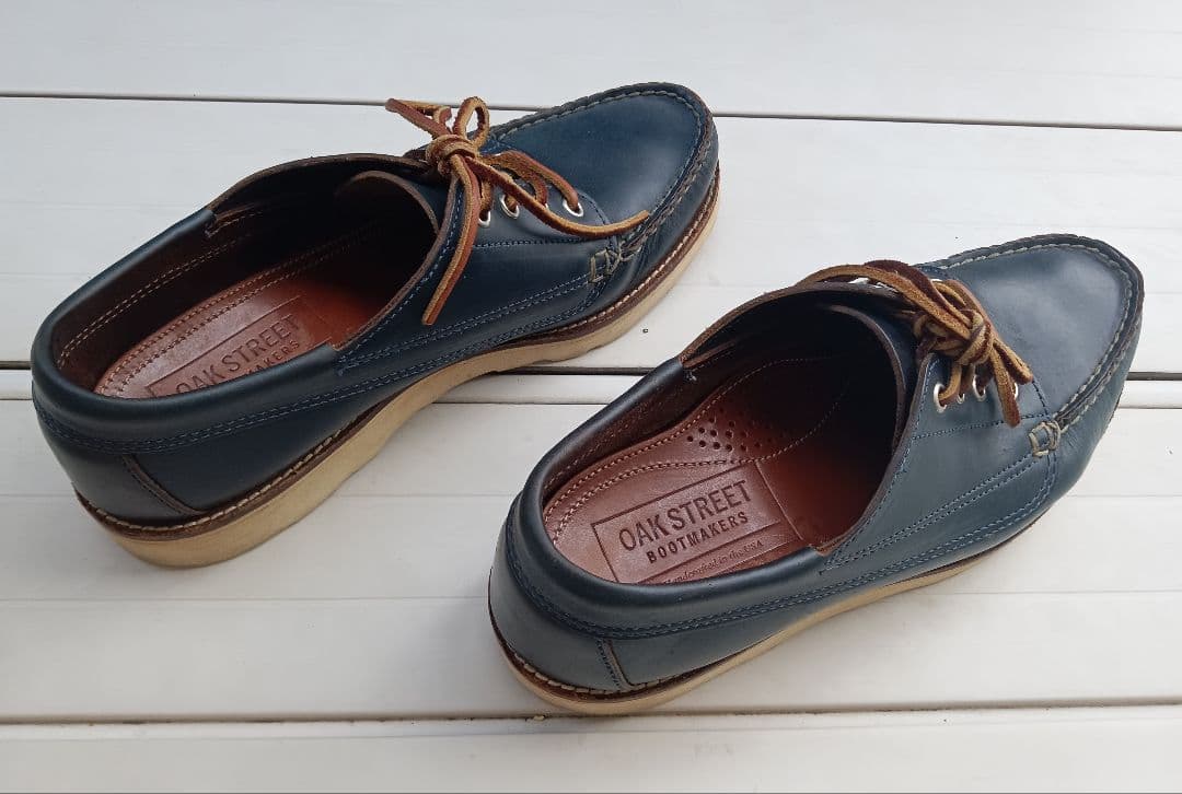 アメリカ製オークストリートブーツメーカーズ本革ネイビー8.5D26.5cm 中古
