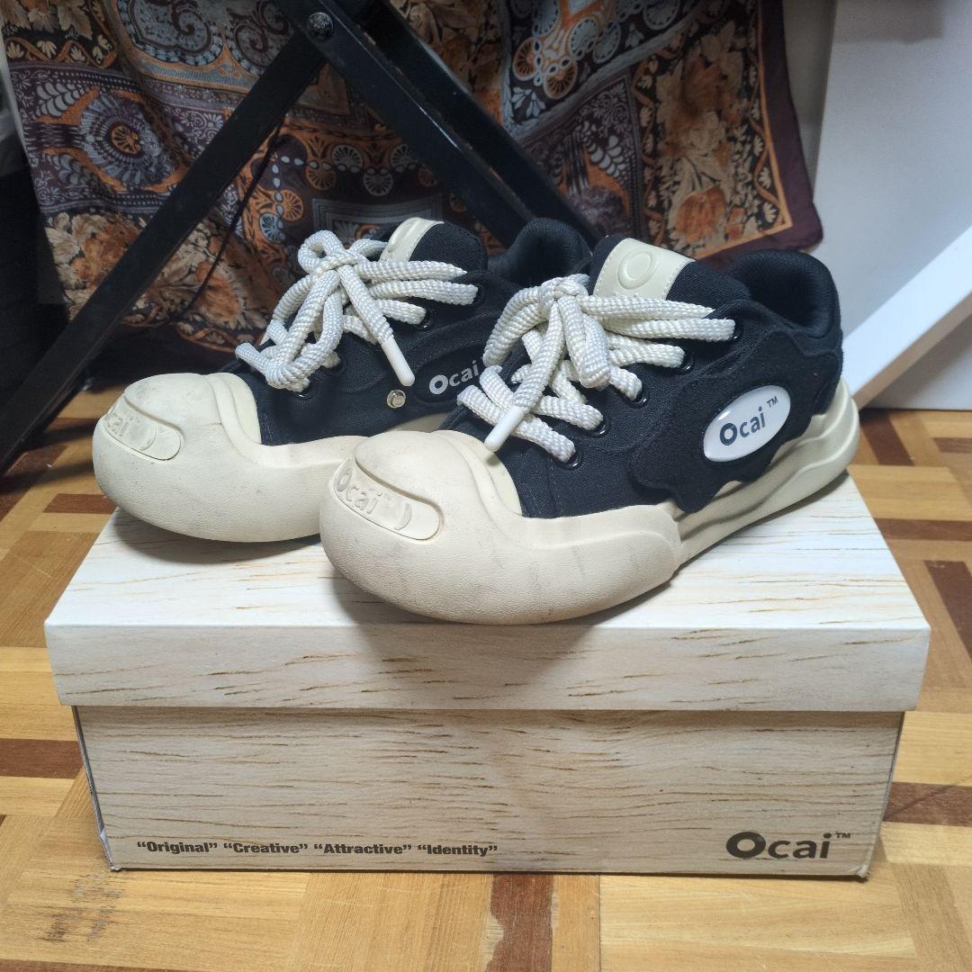 Ocai Smile Canvas 厚底 デカ靴 黒 スニーカー 箱付き