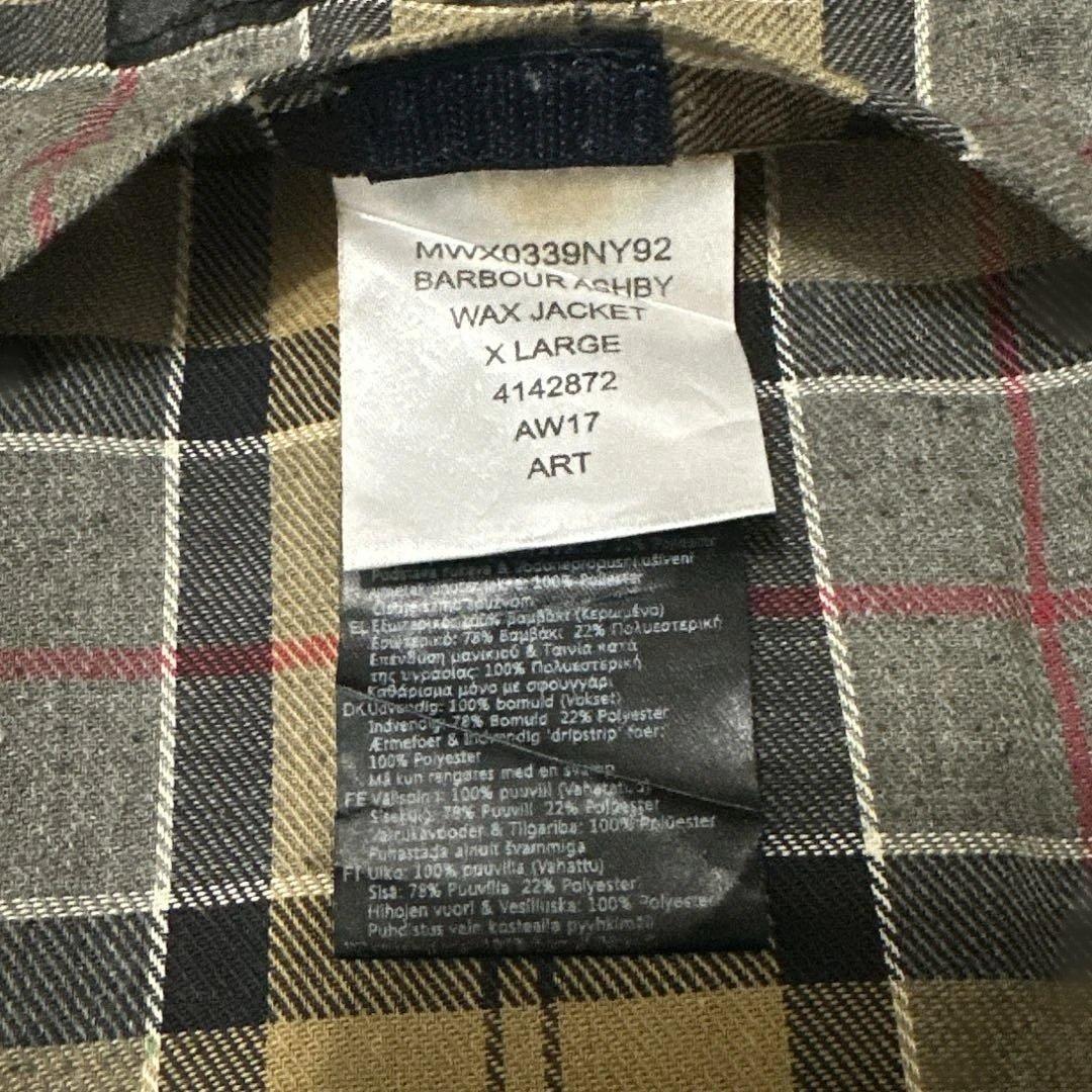 Barbour ASHBY オイルドジャケット ワックス ブラック メンズ XL