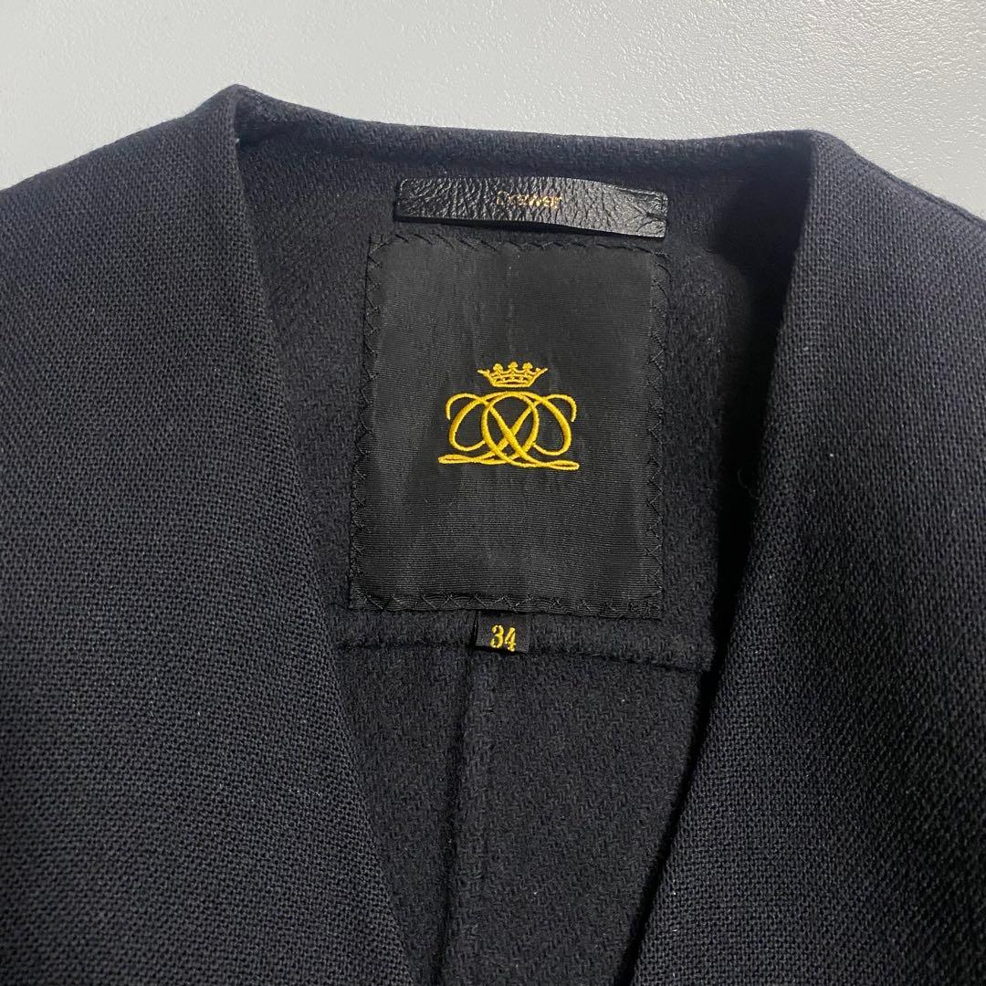 ドゥロワー ロングコート 羊革 ドッキング 2021AW ネイビー 34