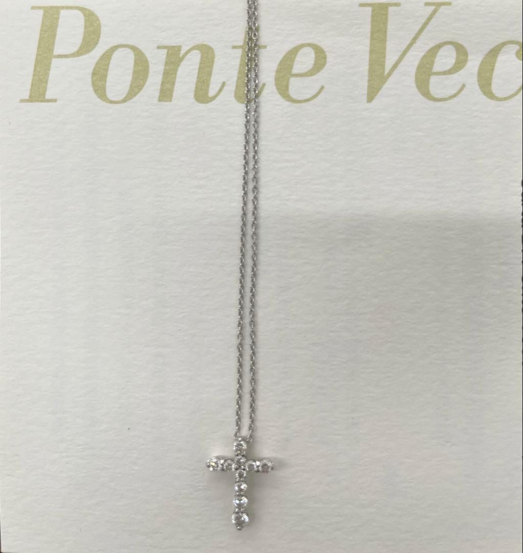 ポンテベッキオ ダイヤモンド クロス ネックレス K18WG