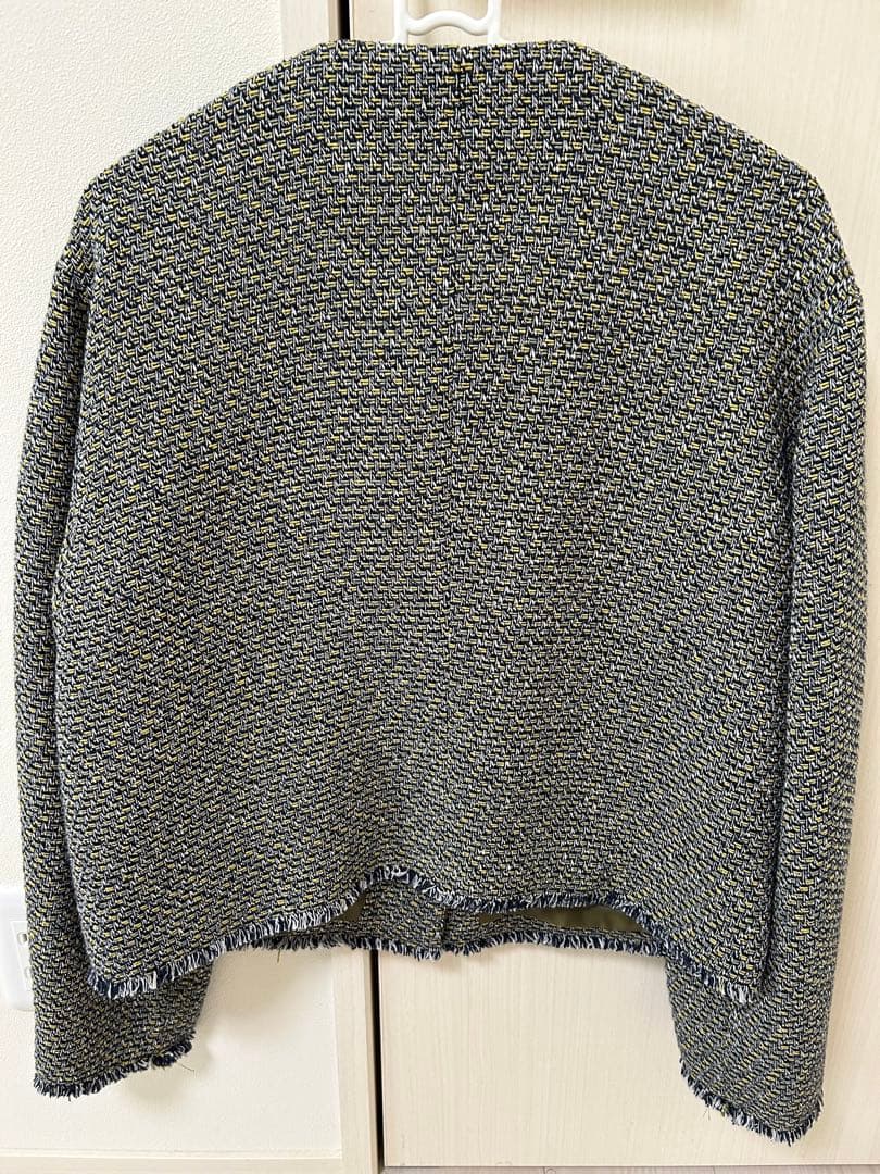 【12/31まで】＜LOEFF＞フリンジ ツイード ノーカラージャケット