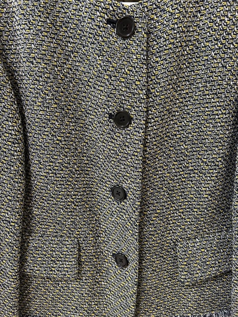 【12/31まで】＜LOEFF＞フリンジ ツイード ノーカラージャケット