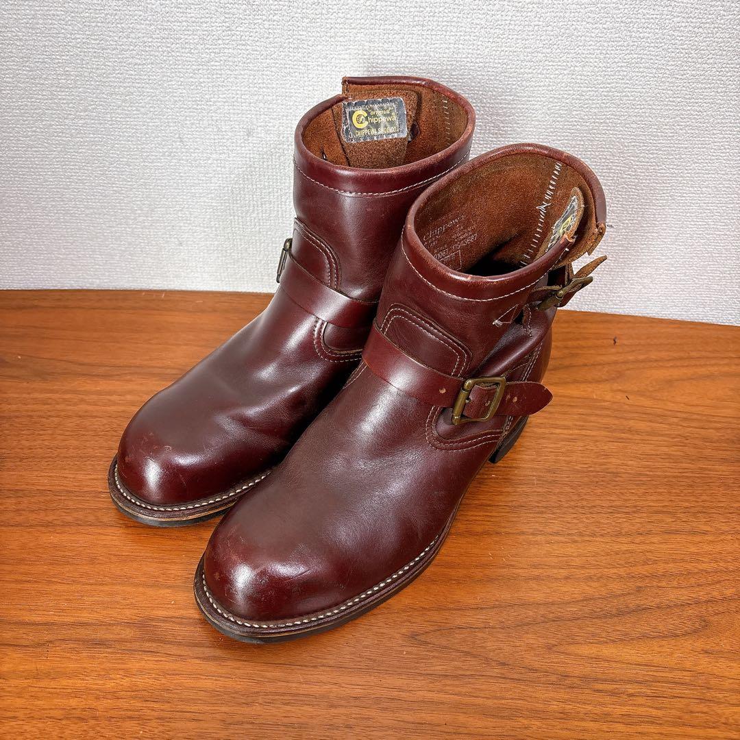 CHIPPEWA チペワ ショートエンジニア ブーツ バーガンディ US8.5E