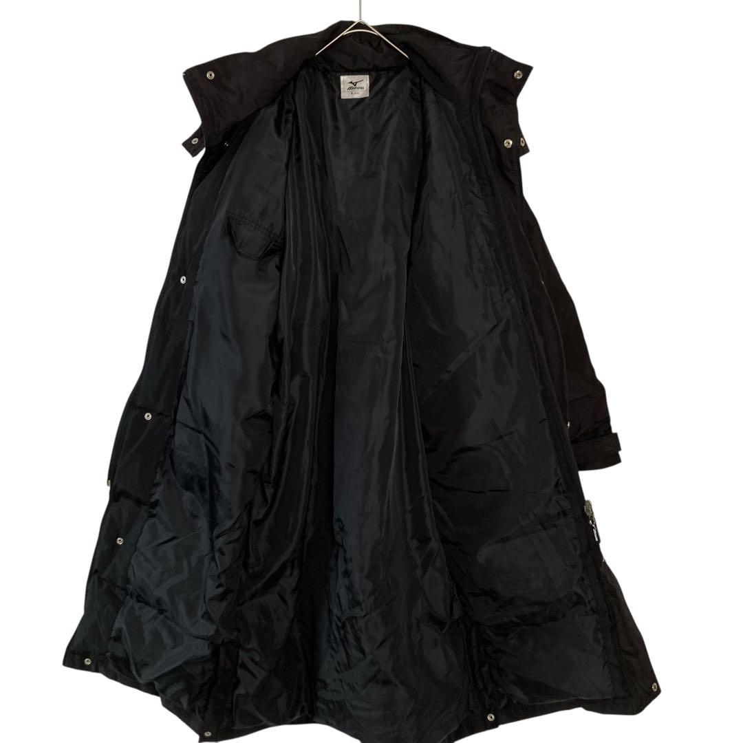 美品 Mizuno フード付き ロングダウン ベンチコート　ダウン80% 刺繍